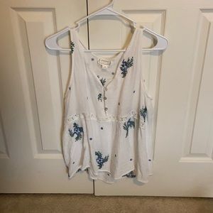 white floral tank